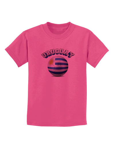 Soccer Ball Flag - Uruguay Childrens T-Shirt-Childrens T-Shirt-TooLoud-Sangria-X-Small-Davson Sales