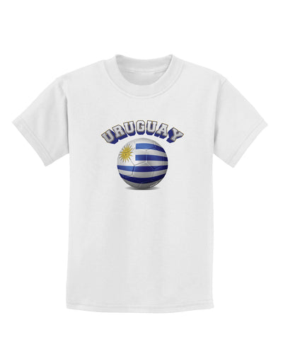 Soccer Ball Flag - Uruguay Childrens T-Shirt-Childrens T-Shirt-TooLoud-White-X-Small-Davson Sales