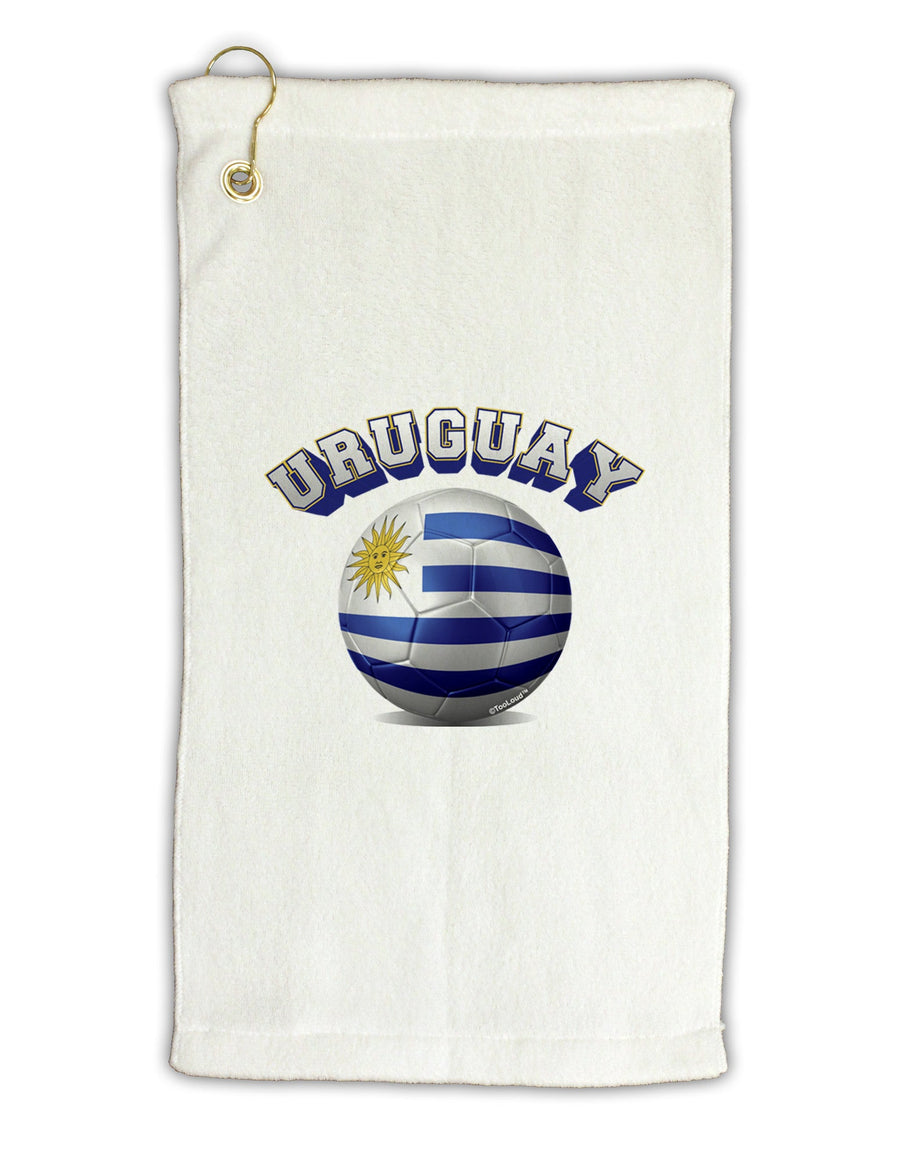 Soccer Ball Flag - Uruguay Micro Terry Gromet Golf Towel 16 x 25 inch-Golf Towel-TooLoud-White-Davson Sales