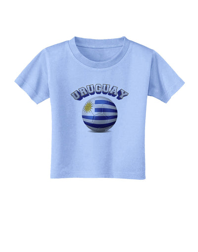 Soccer Ball Flag - Uruguay Toddler T-Shirt-Toddler T-Shirt-TooLoud-Aquatic-Blue-2T-Davson Sales