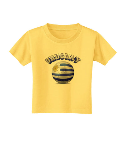 Soccer Ball Flag - Uruguay Toddler T-Shirt-Toddler T-Shirt-TooLoud-Yellow-2T-Davson Sales