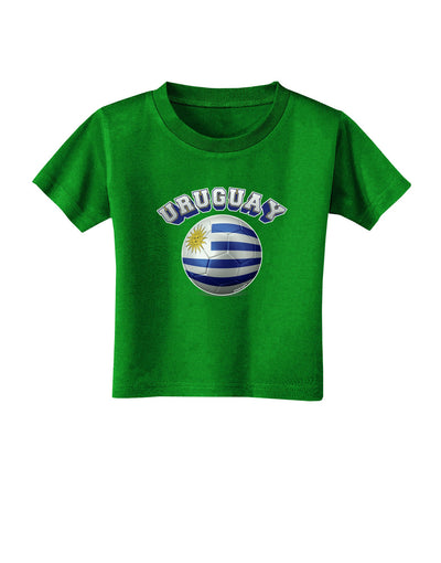 Soccer Ball Flag - Uruguay Toddler T-Shirt Dark-Toddler T-Shirt-TooLoud-Clover-Green-2T-Davson Sales