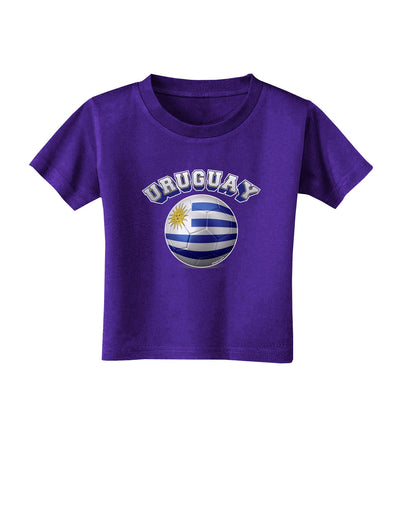 Soccer Ball Flag - Uruguay Toddler T-Shirt Dark-Toddler T-Shirt-TooLoud-Purple-2T-Davson Sales