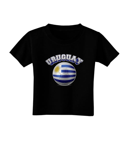 Soccer Ball Flag - Uruguay Toddler T-Shirt Dark-Toddler T-Shirt-TooLoud-Black-2T-Davson Sales