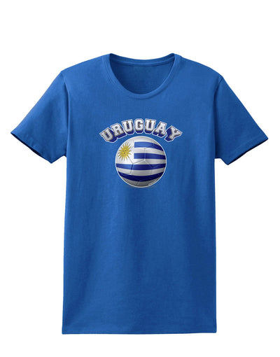 Soccer Ball Flag - Uruguay Womens Dark T-Shirt-TooLoud-Royal-Blue-X-Small-Davson Sales