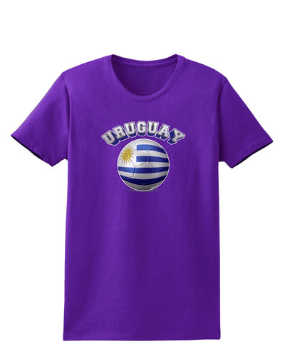 Soccer Ball Flag - Uruguay Womens Dark T-Shirt-TooLoud-Purple-X-Small-Davson Sales