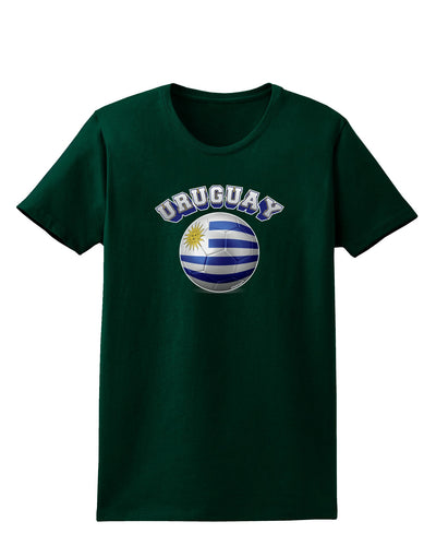 Soccer Ball Flag - Uruguay Womens Dark T-Shirt-TooLoud-Forest-Green-Small-Davson Sales