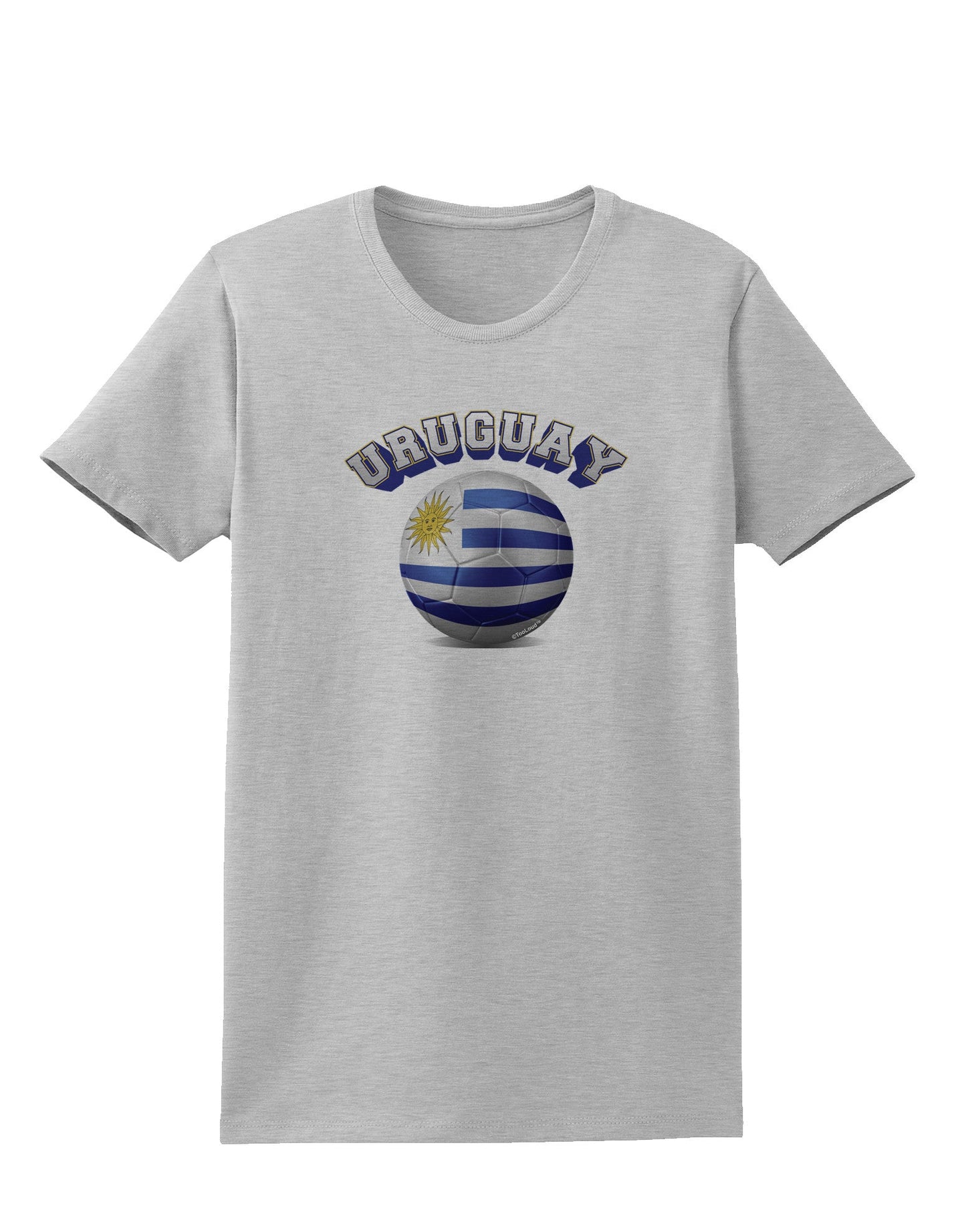 Soccer Ball Flag - Uruguay Womens T-Shirt-Womens T-Shirt-TooLoud-AshGray-X-Small-Davson Sales