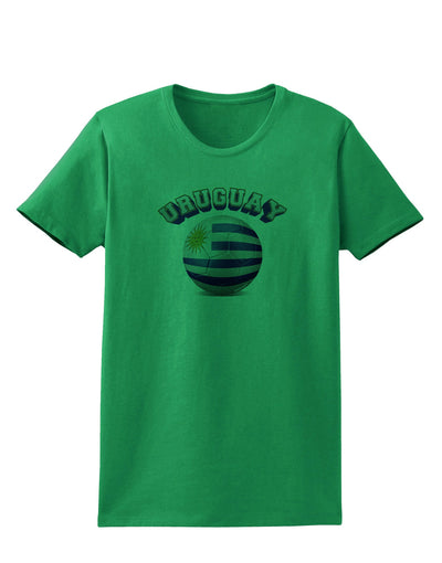 Soccer Ball Flag - Uruguay Womens T-Shirt-Womens T-Shirt-TooLoud-Kelly-Green-X-Small-Davson Sales