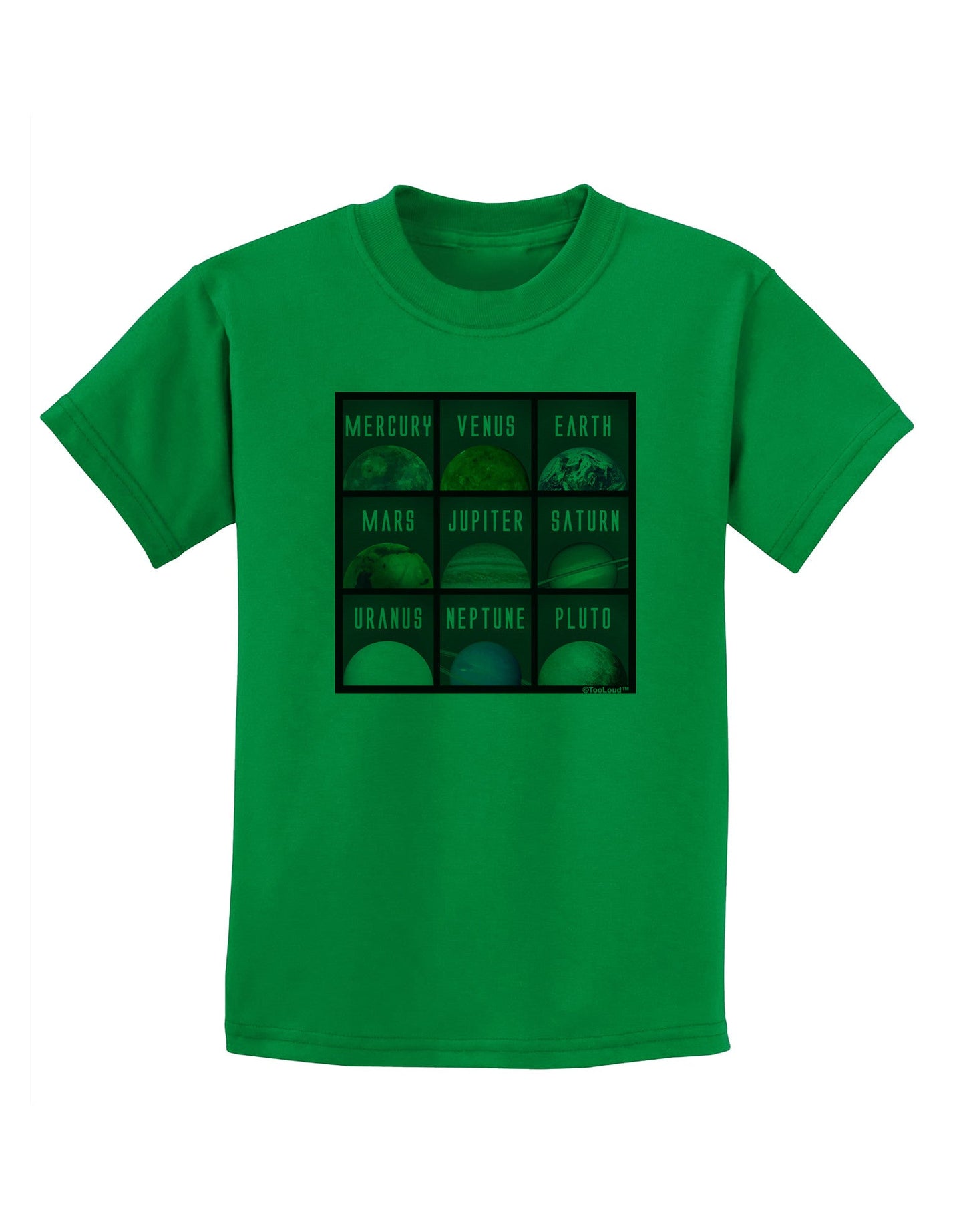 Solar System Squares Childrens T-Shirt-Childrens T-Shirt-TooLoud-Kelly-Green-X-Small-Davson Sales