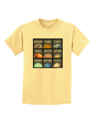 Solar System Squares Childrens T-Shirt-Childrens T-Shirt-TooLoud-Daffodil-Yellow-X-Small-Davson Sales