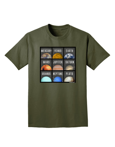 Solar System Squares Dark Adult Dark T-Shirt-Mens T-Shirt-TooLoud-Military-Green-Small-Davson Sales