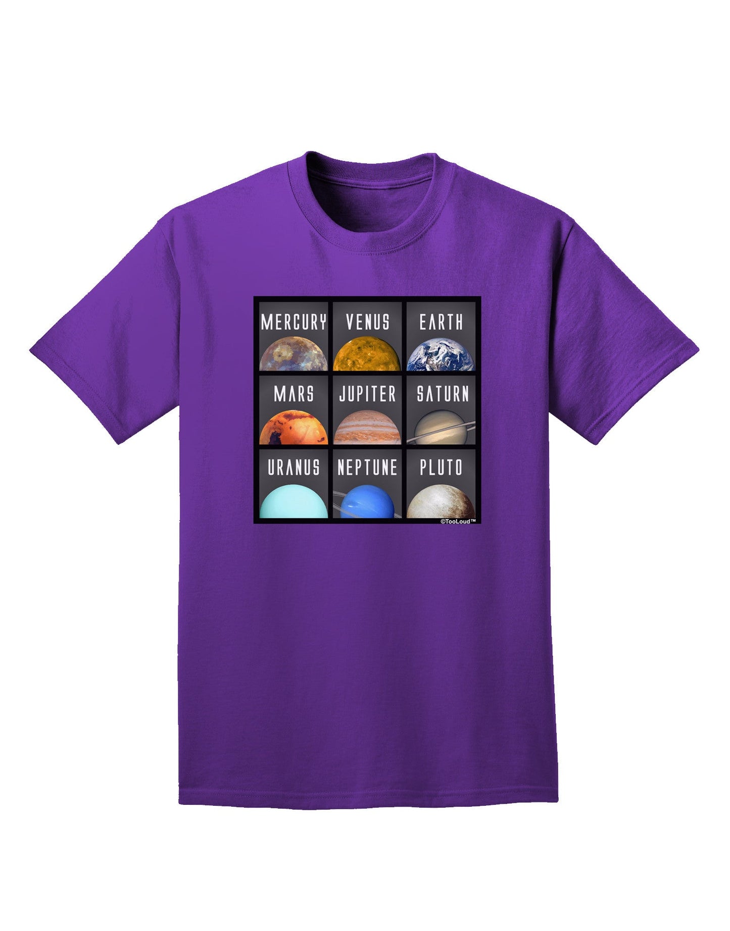 Solar System Squares Dark Adult Dark T-Shirt-Mens T-Shirt-TooLoud-Purple-Small-Davson Sales