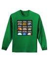 Solar System Squares Dark Adult Long Sleeve Dark T-Shirt-TooLoud-Kelly-Green-Small-Davson Sales