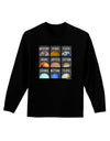 Solar System Squares Dark Adult Long Sleeve Dark T-Shirt-TooLoud-Black-Small-Davson Sales