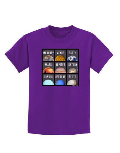 Solar System Squares Dark Childrens Dark T-Shirt-Childrens T-Shirt-TooLoud-Purple-X-Small-Davson Sales