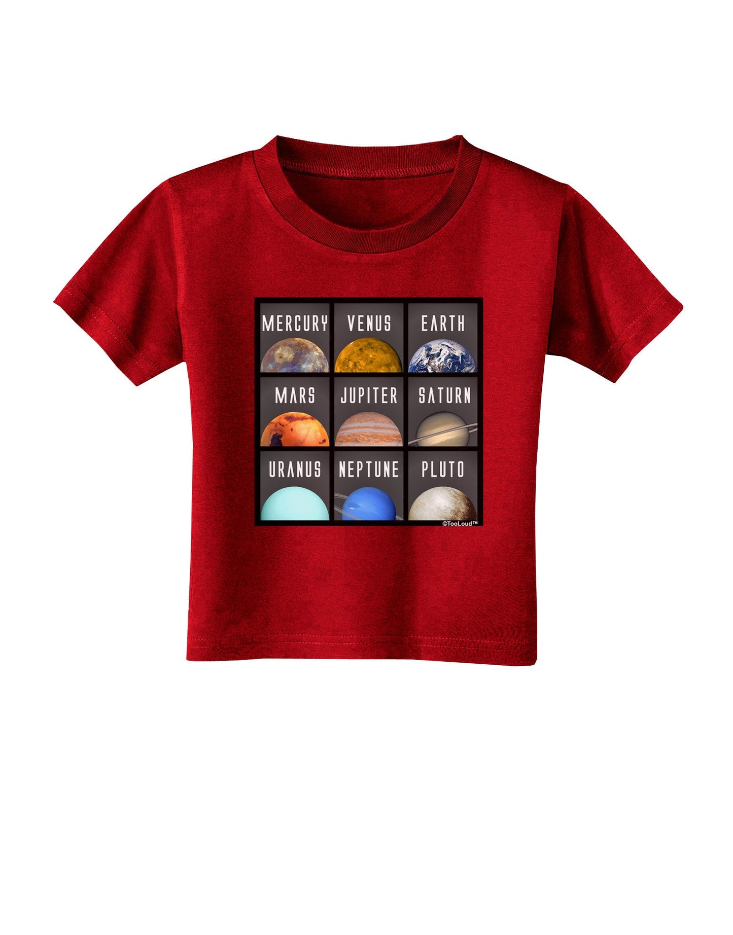Solar System Squares Dark Toddler T-Shirt Dark-Toddler T-Shirt-TooLoud-Red-2T-Davson Sales