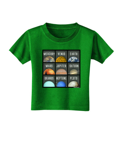 Solar System Squares Dark Toddler T-Shirt Dark-Toddler T-Shirt-TooLoud-Clover-Green-2T-Davson Sales