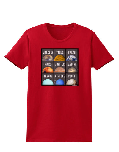 Solar System Squares Dark Womens Dark T-Shirt-TooLoud-Red-X-Small-Davson Sales