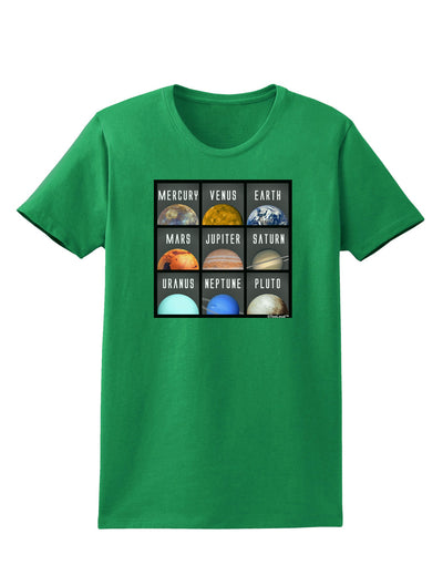 Solar System Squares Dark Womens Dark T-Shirt-TooLoud-Kelly-Green-X-Small-Davson Sales