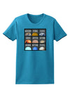 Solar System Squares Dark Womens Dark T-Shirt-TooLoud-Turquoise-X-Small-Davson Sales