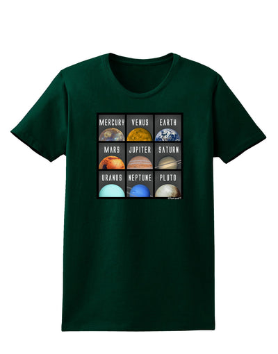 Solar System Squares Dark Womens Dark T-Shirt-TooLoud-Forest-Green-Small-Davson Sales