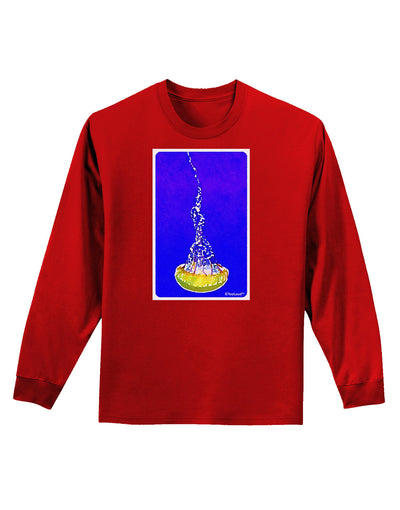 Solo Jellyfish Watercolor Adult Long Sleeve Dark T-Shirt-TooLoud-Red-Small-Davson Sales