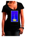 Solo Jellyfish Watercolor Juniors V-Neck Dark T-Shirt-Womens V-Neck T-Shirts-TooLoud-Black-Juniors Fitted Small-Davson Sales