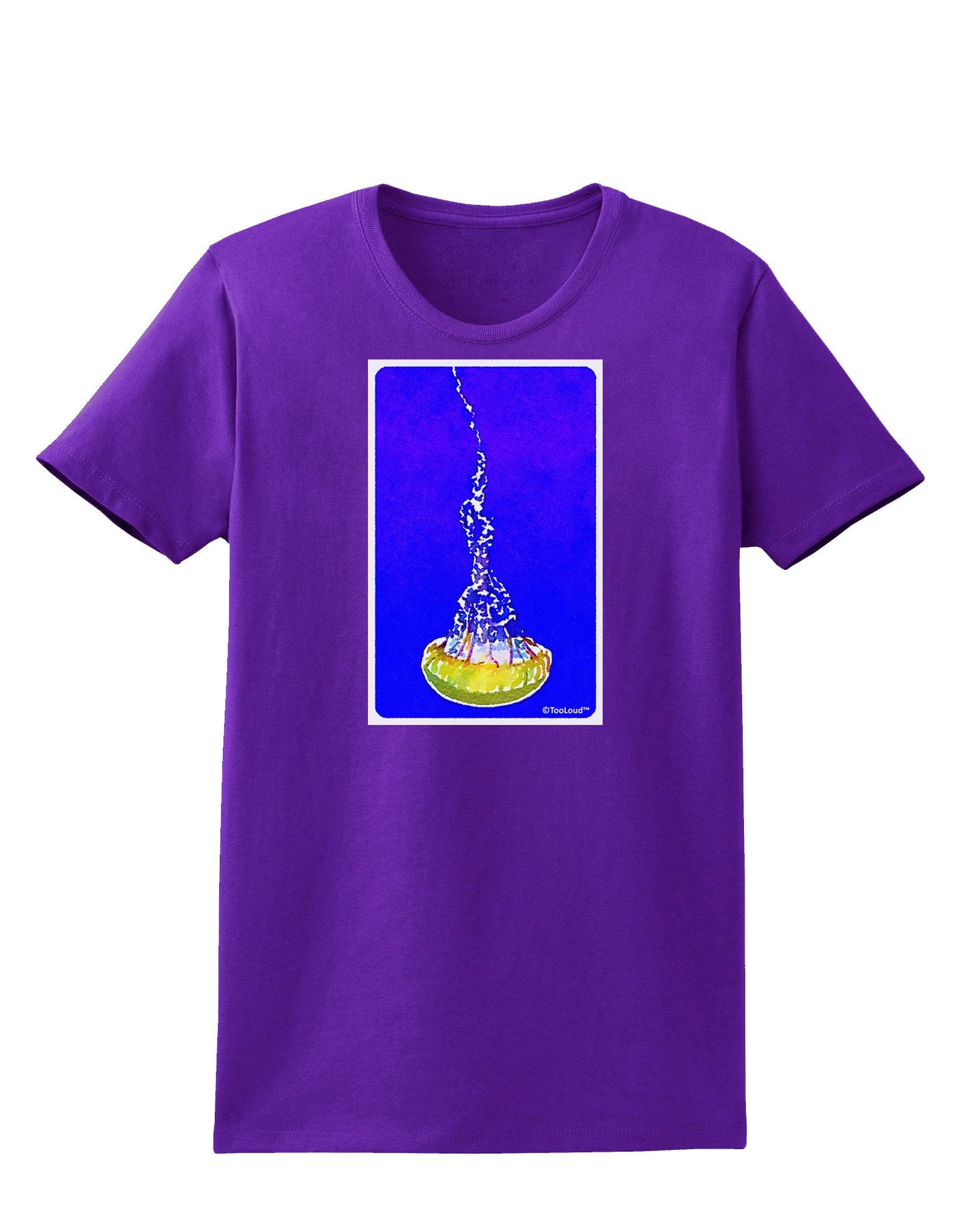 Solo Jellyfish Watercolor Womens Dark T-Shirt-TooLoud-Purple-X-Small-Davson Sales