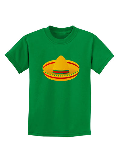 Sombrero Design Childrens Dark T-Shirt by TooLoud-Childrens T-Shirt-TooLoud-Kelly-Green-X-Small-Davson Sales