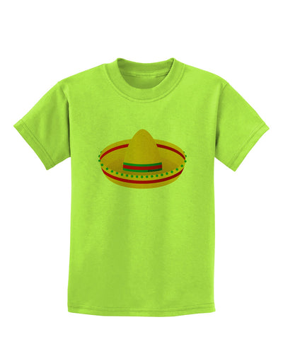 Sombrero Design Childrens T-Shirt by TooLoud-Childrens T-Shirt-TooLoud-Lime-Green-X-Small-Davson Sales