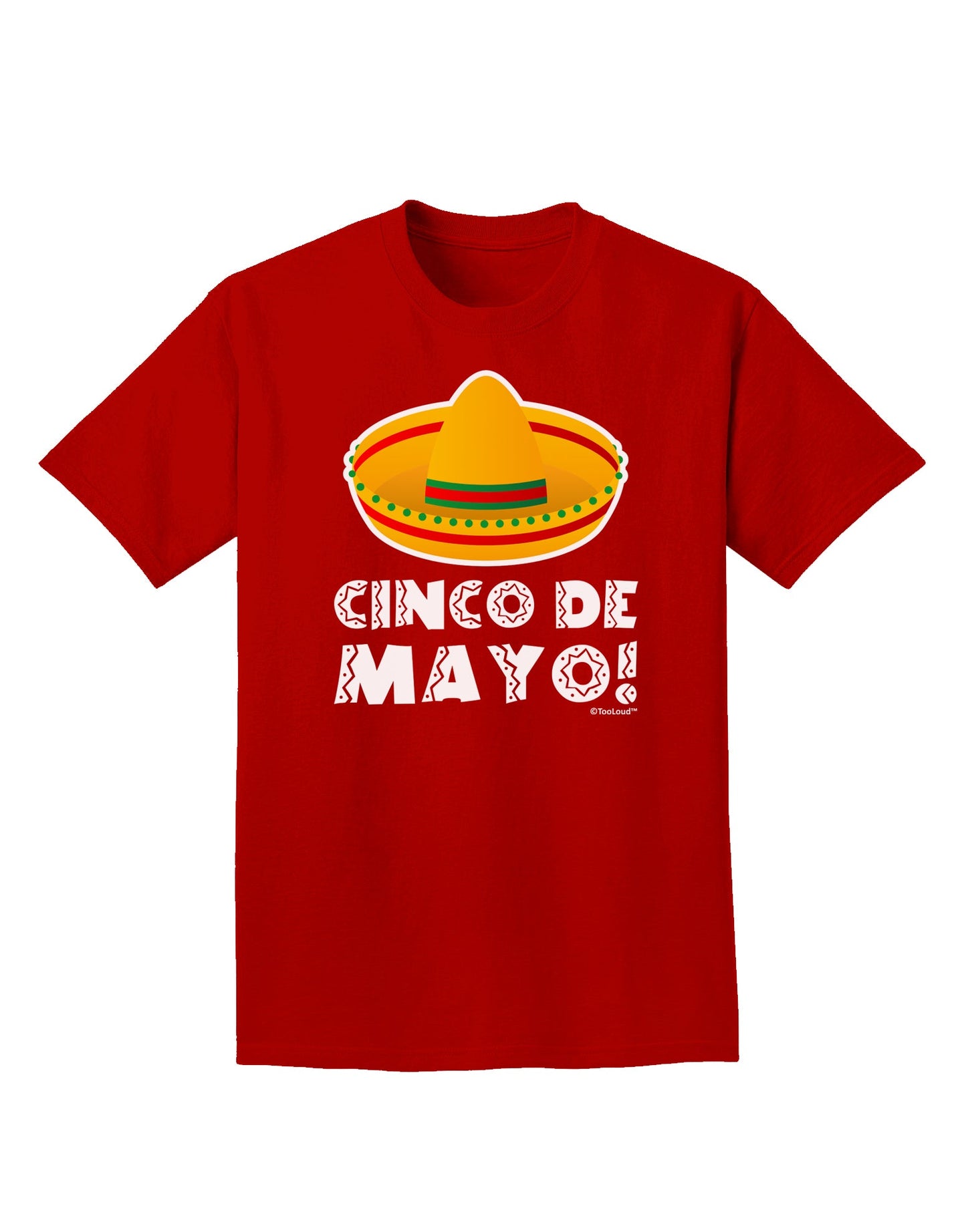 Sombrero Design - Cinco de Mayo Adult Dark T-Shirt by TooLoud-Mens T-Shirt-TooLoud-Red-Small-Davson Sales