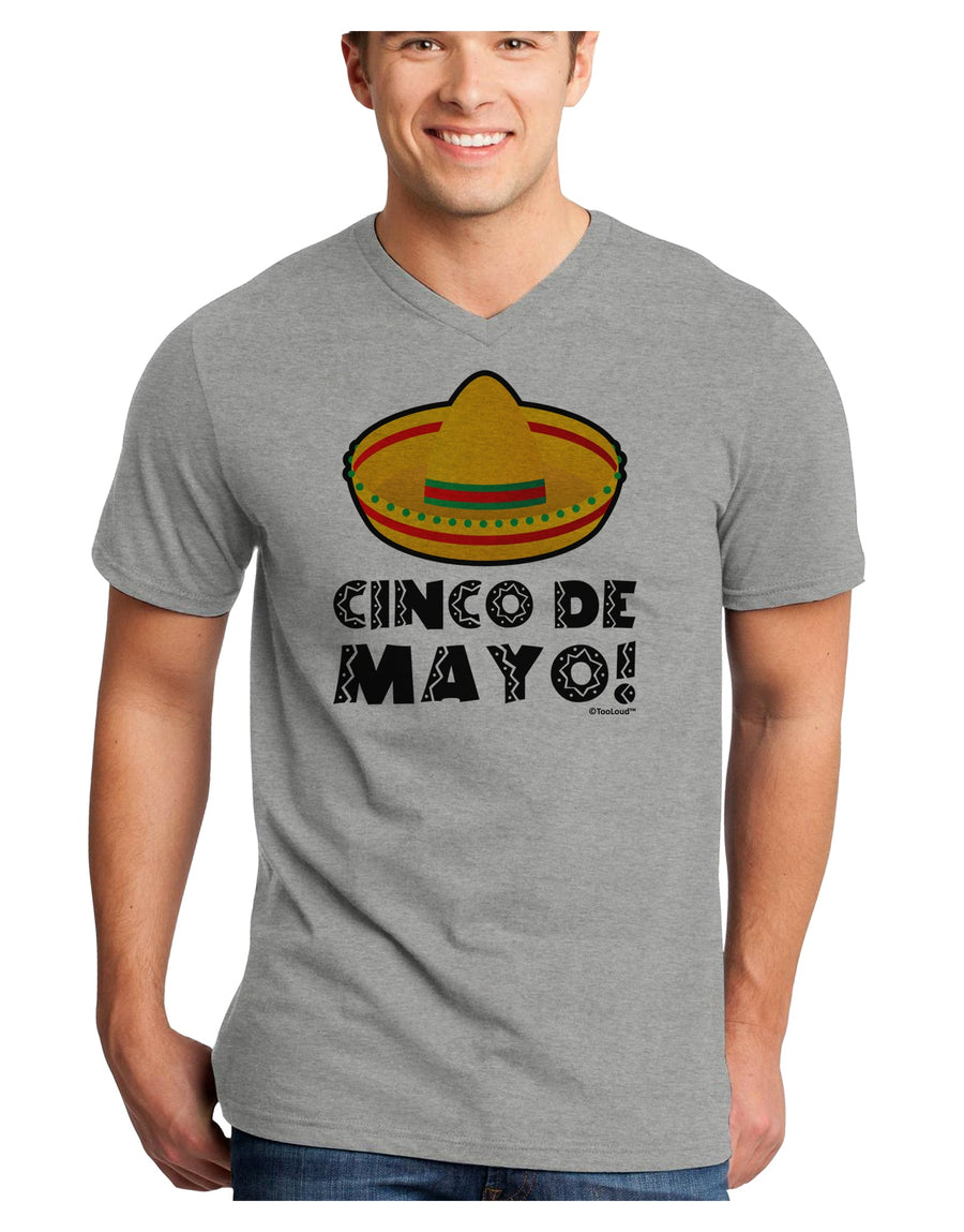 Sombrero Design - Cinco de Mayo Adult V-Neck T-shirt by TooLoud-Mens V-Neck T-Shirt-TooLoud-White-Small-Davson Sales