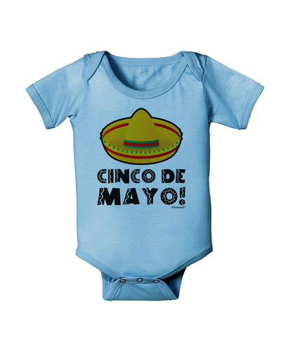 Sombrero Design - Cinco de Mayo Baby Romper Bodysuit by TooLoud-Baby Romper-TooLoud-Light-Blue-06-Months-Davson Sales