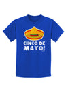 Sombrero Design - Cinco de Mayo Childrens Dark T-Shirt by TooLoud-Childrens T-Shirt-TooLoud-Royal-Blue-X-Small-Davson Sales