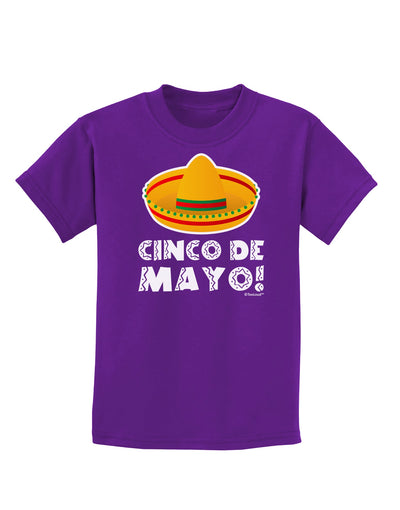 Sombrero Design - Cinco de Mayo Childrens Dark T-Shirt by TooLoud-Childrens T-Shirt-TooLoud-Purple-X-Small-Davson Sales