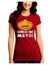 Sombrero Design - Cinco de Mayo Juniors Crew Dark T-Shirt by TooLoud-T-Shirts Juniors Tops-TooLoud-Red-Juniors Fitted Small-Davson Sales