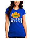 Sombrero Design - Cinco de Mayo Juniors Crew Dark T-Shirt by TooLoud-T-Shirts Juniors Tops-TooLoud-Royal-Blue-Juniors Fitted Small-Davson Sales