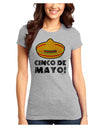 Sombrero Design - Cinco de Mayo Juniors T-Shirt by TooLoud-Womens Juniors T-Shirt-TooLoud-Ash-Gray-Juniors Fitted X-Small-Davson Sales