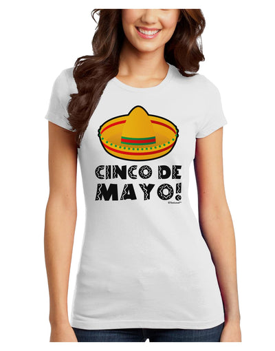 Sombrero Design - Cinco de Mayo Juniors T-Shirt by TooLoud-Womens Juniors T-Shirt-TooLoud-White-Juniors Fitted X-Small-Davson Sales