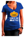 Sombrero Design - Cinco de Mayo Juniors V-Neck Dark T-Shirt by TooLoud-Womens V-Neck T-Shirts-TooLoud-Royal-Blue-Juniors Fitted Small-Davson Sales