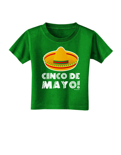 Sombrero Design - Cinco de Mayo Toddler T-Shirt Dark by TooLoud-Toddler T-Shirt-TooLoud-Clover-Green-2T-Davson Sales