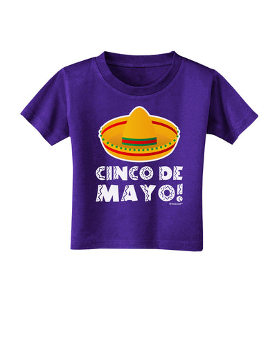 Sombrero Design - Cinco de Mayo Toddler T-Shirt Dark by TooLoud-Toddler T-Shirt-TooLoud-Purple-2T-Davson Sales