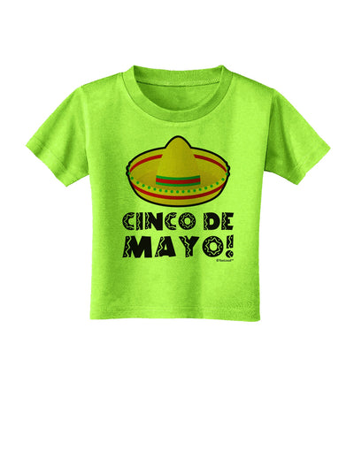 Sombrero Design - Cinco de Mayo Toddler T-Shirt by TooLoud-Toddler T-Shirt-TooLoud-Lime-Green-2T-Davson Sales