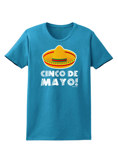 Sombrero Design - Cinco de Mayo Womens Dark T-Shirt by TooLoud-Womens T-Shirt-TooLoud-Turquoise-X-Small-Davson Sales