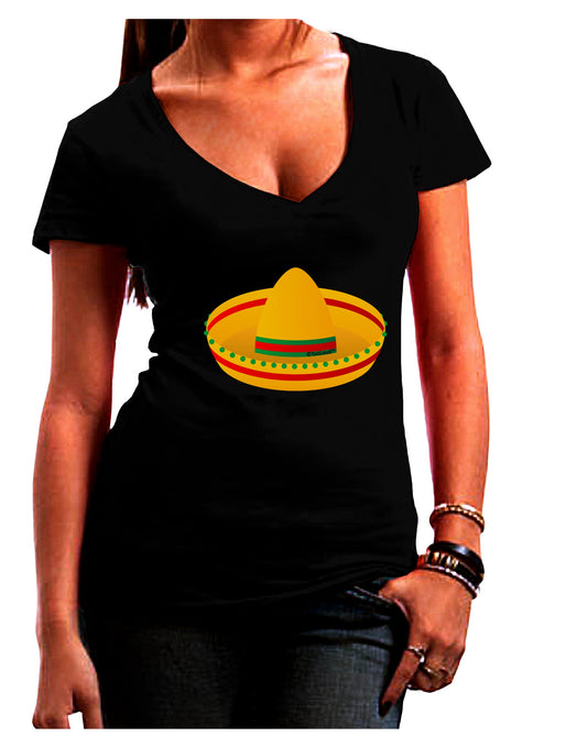 Sombrero Design Juniors V-Neck Dark T-Shirt by TooLoud-Womens V-Neck T-Shirts-TooLoud-Black-Juniors Fitted Small-Davson Sales