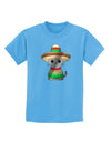 Sombrero and Poncho Cat - Metallic Childrens T-Shirt by TooLoud-Childrens T-Shirt-TooLoud-Aquatic-Blue-X-Small-Davson Sales