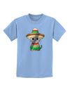 Sombrero and Poncho Cat - Metallic Childrens T-Shirt by TooLoud-Childrens T-Shirt-TooLoud-Light-Blue-X-Small-Davson Sales