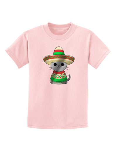 Sombrero and Poncho Cat - Metallic Childrens T-Shirt by TooLoud-Childrens T-Shirt-TooLoud-PalePink-X-Small-Davson Sales