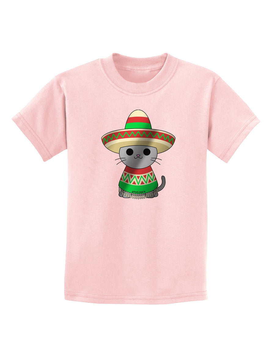 Sombrero and Poncho Cat - Metallic Childrens T-Shirt by TooLoud-Childrens T-Shirt-TooLoud-White-X-Small-Davson Sales